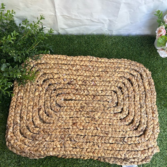 Rectangular Braided BrownWater Hyacinth Placemat - Set of 4GINGER BIRCH STUDIO